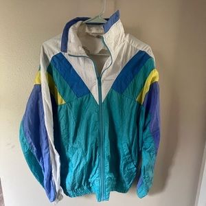 80’s neon puffer jacket